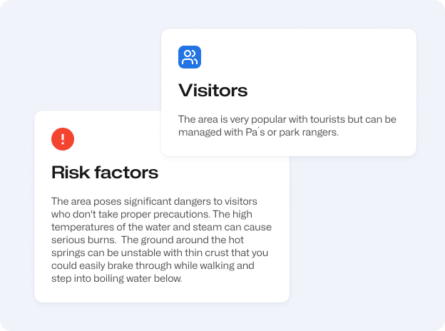 Visitors and risk factors